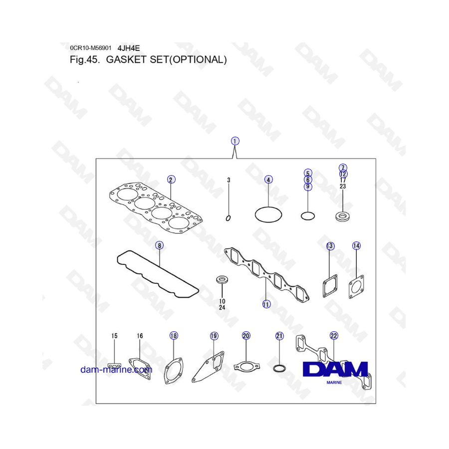 Yanmar 4JH4-E - GASKET SET