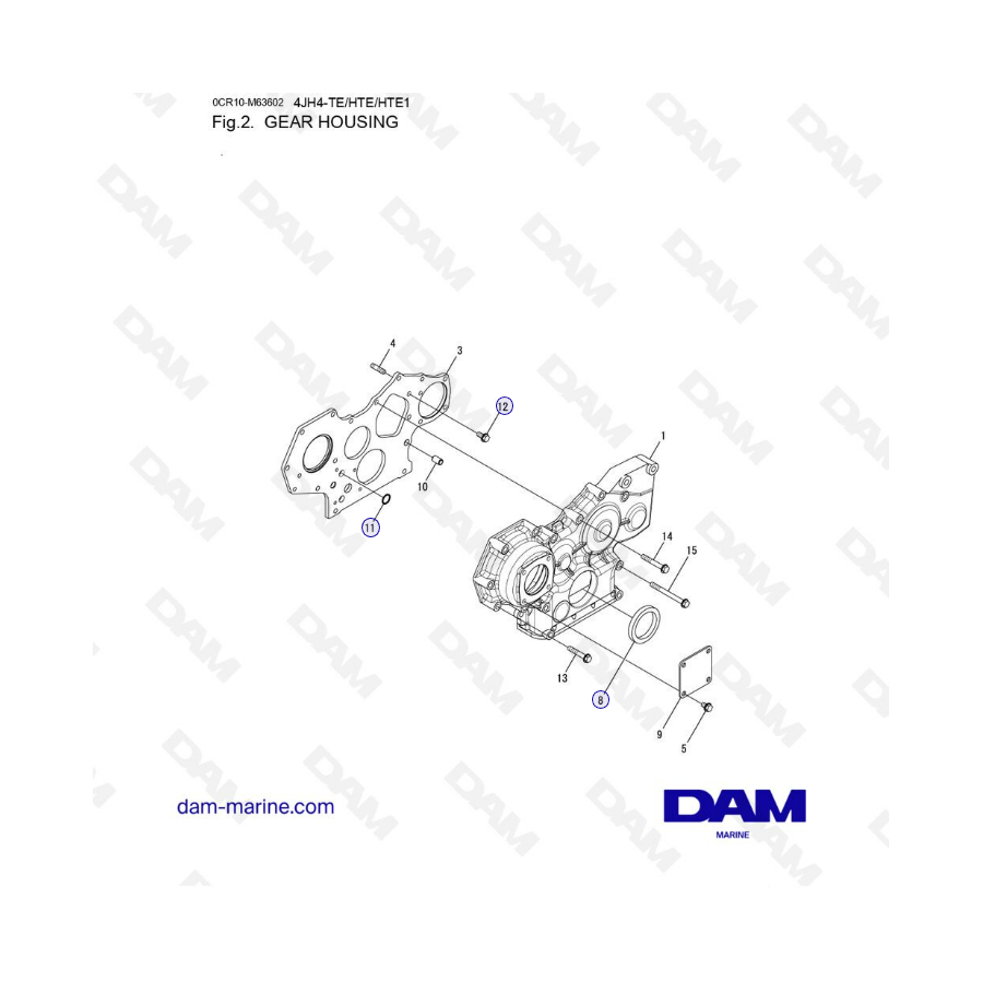 Yanmar 4JH4-HTE - CARCASA DE ENGRANAJES