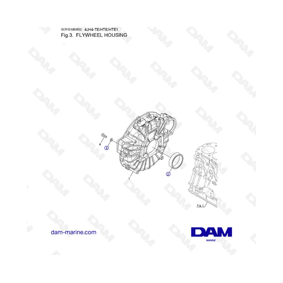 Yanmar 4JH4-HTE - CARCASA DEL VOLANTE