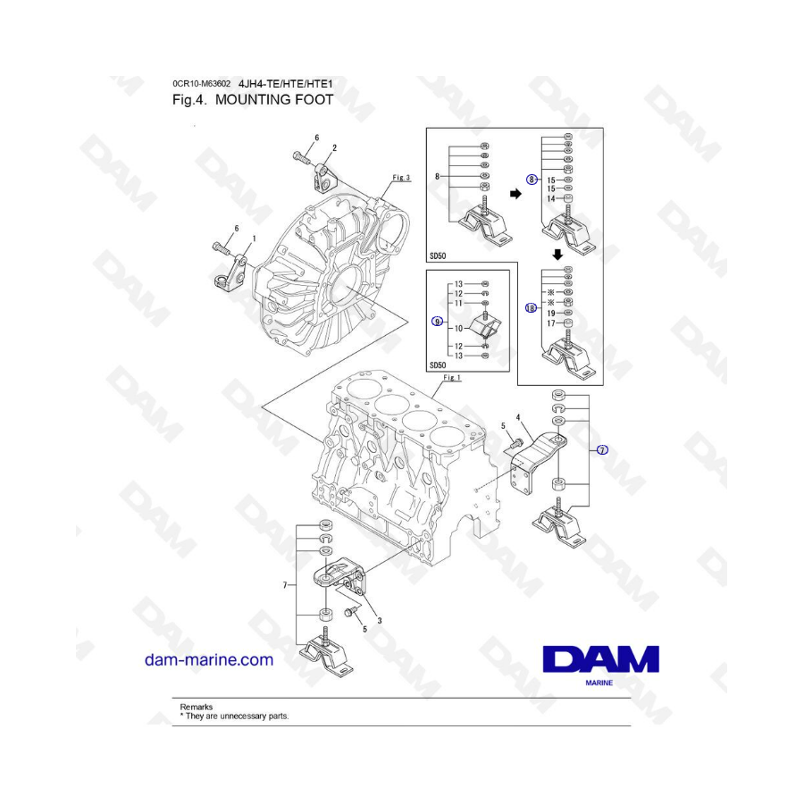 Yanmar 4JH4-HTE - MOUNTING FOOT