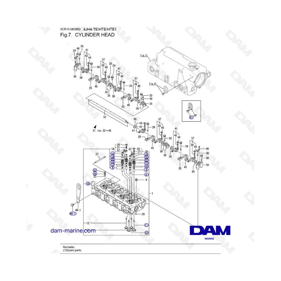 Yanmar 4JH4-HTE - CULATA