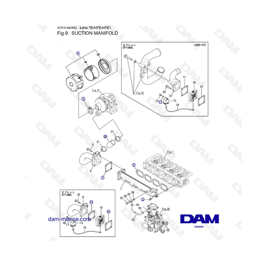 Yanmar 4JH4-HTE - COLECTOR DE SUCCIÓN