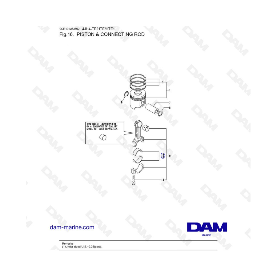 Yanmar 4JH4-TE - PISTON and CONNECTING ROD