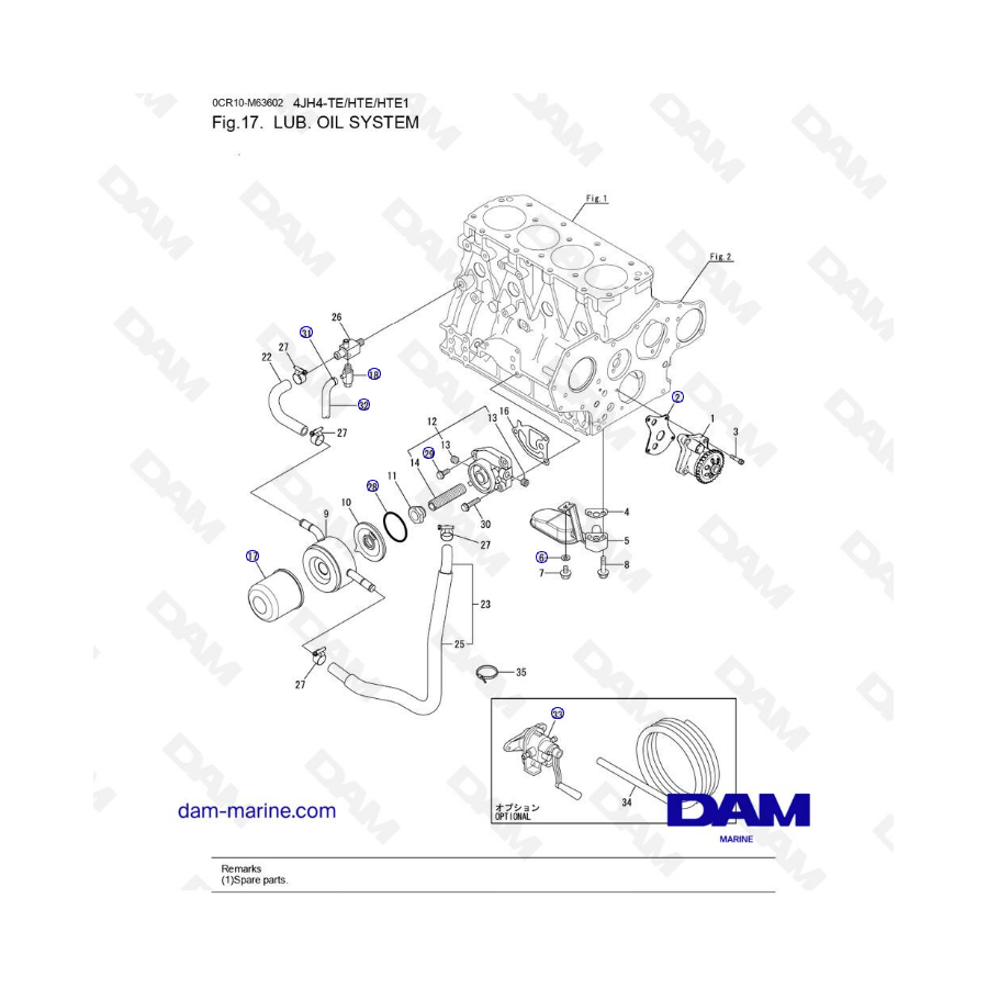 Yanmar 4JH4-TE - LUB. OIL SYSTEM