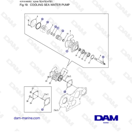 Yanmar 4JH4-TE - COOLING SEA WATER PUMP