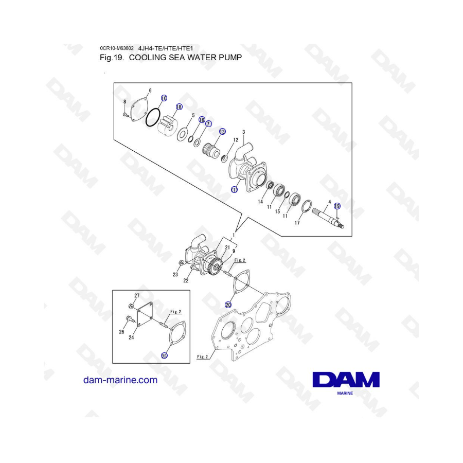 Yanmar 4JH4-TE - COOLING SEA WATER PUMP