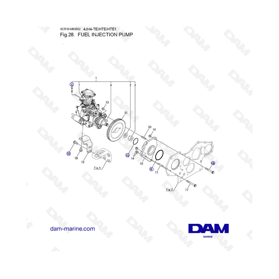 Yanmar 4JH4-HTE - BOMBA DE INYECCIÓN DE COMBUSTIBLE