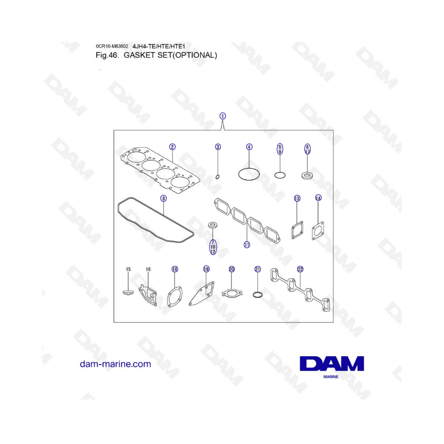 Yanmar 4JH4-TE - GASKET SET