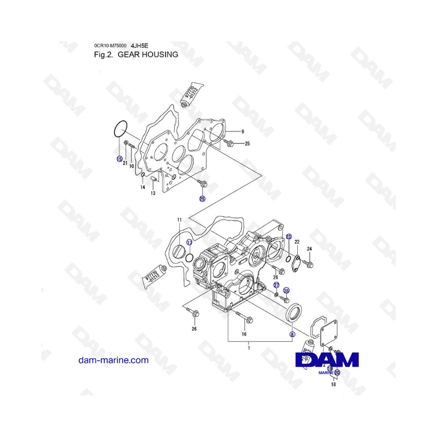 Yanmar 4JH5-E - CAJA DE ENGRANAJES