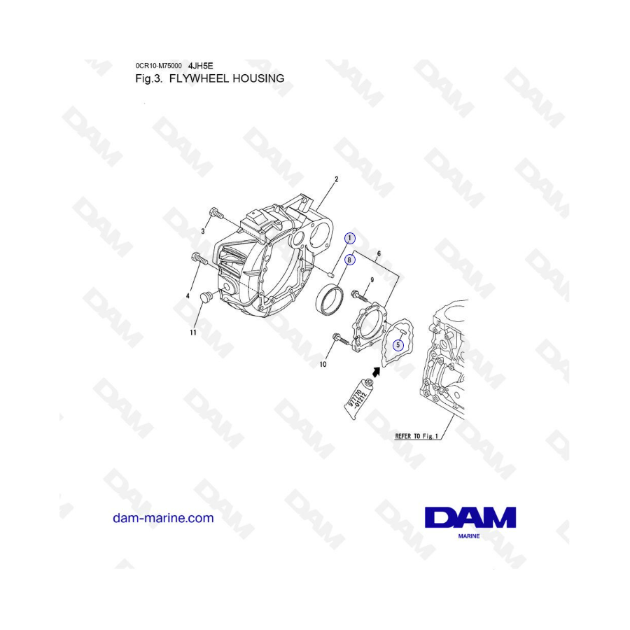 Yanmar 4JH5-E - CARCASA DEL VOLANTE