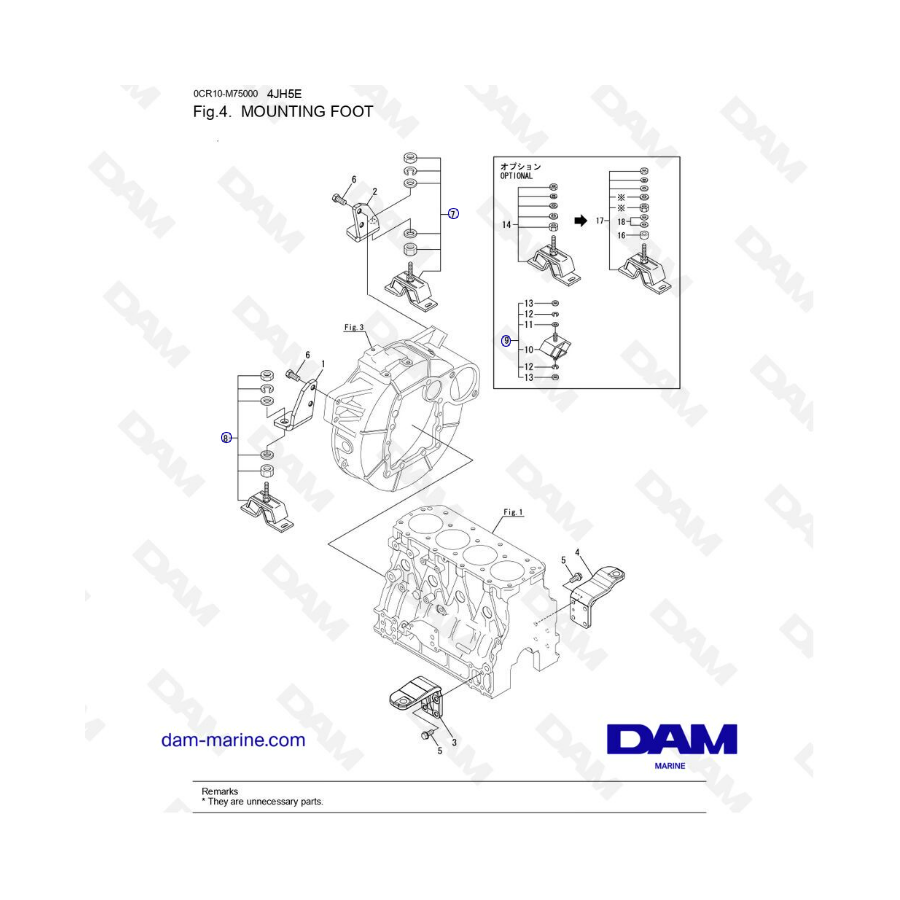 Yanmar 4JH5-E - MOUNTING FOOT