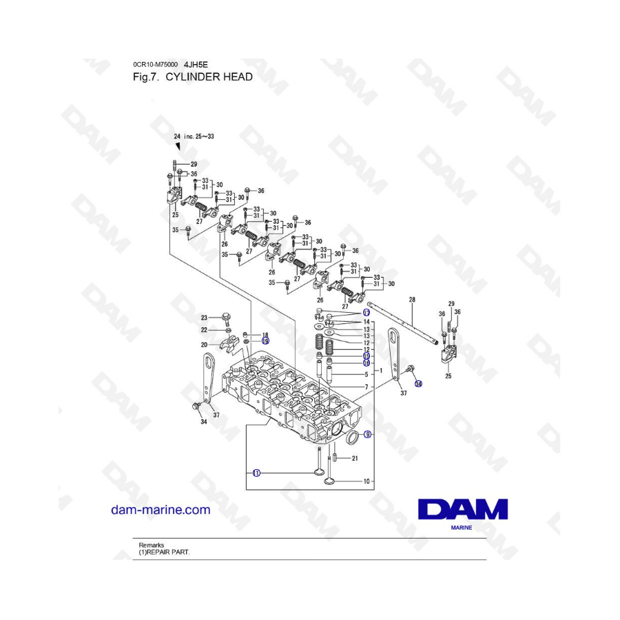 Yanmar 4JH5-E - CYLINDER HEAD