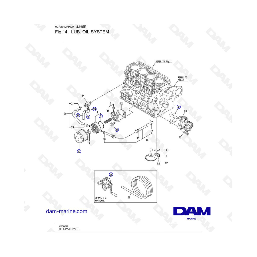 Yanmar 4JH5-E - LUB OIL SYSTEM