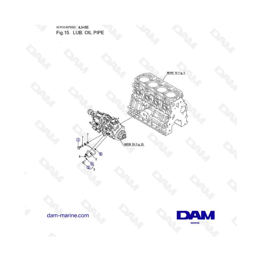 Yanmar 4JH5-E - LUB. OIL PIPE