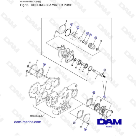 Yanmar 4JH5-E - COOLING SEA WATER PUMP