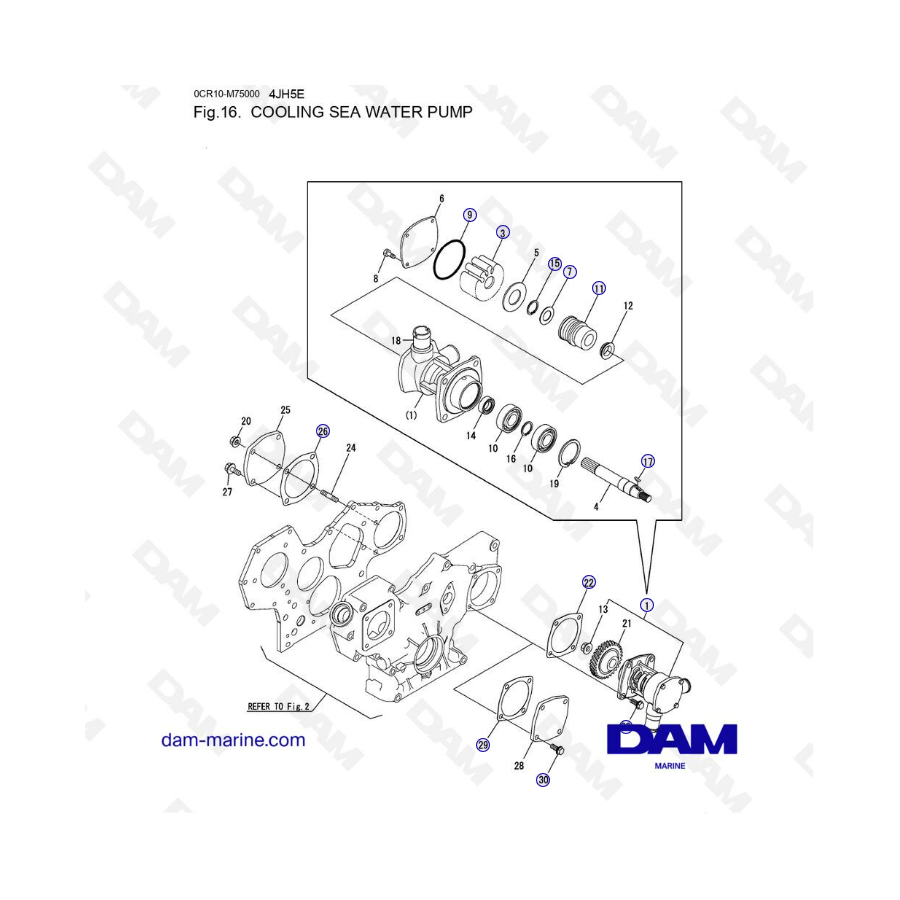 Yanmar 4JH5-E - COOLING SEA WATER PUMP