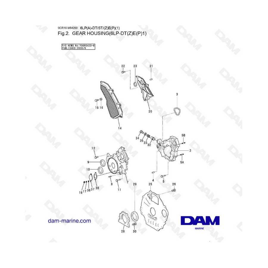 Yanmar 6LP-DTE - CARCASA DE ENGRANAJES