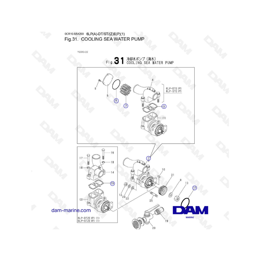 Yanmar 6LP-DTE - COOLING SEA WATER PUMP