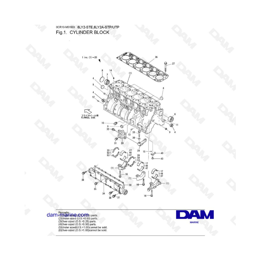 Yanmar 6LY2-STE - BLOQUE DE CILINDROS