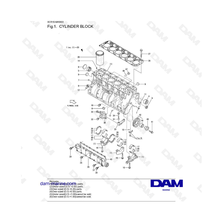 Yanmar 6LYA-STE - BLOQUE DE CILINDROS