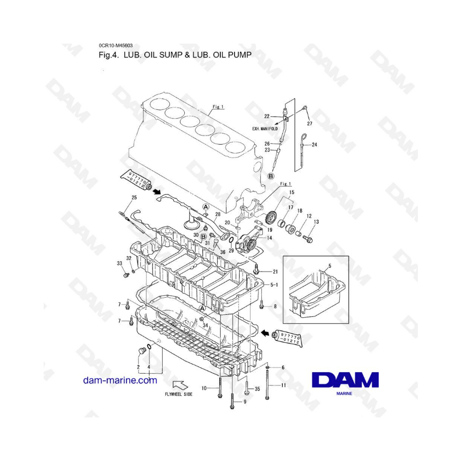 Yanmar 6LYA-STE - LUB. CARTER DE ACEITE