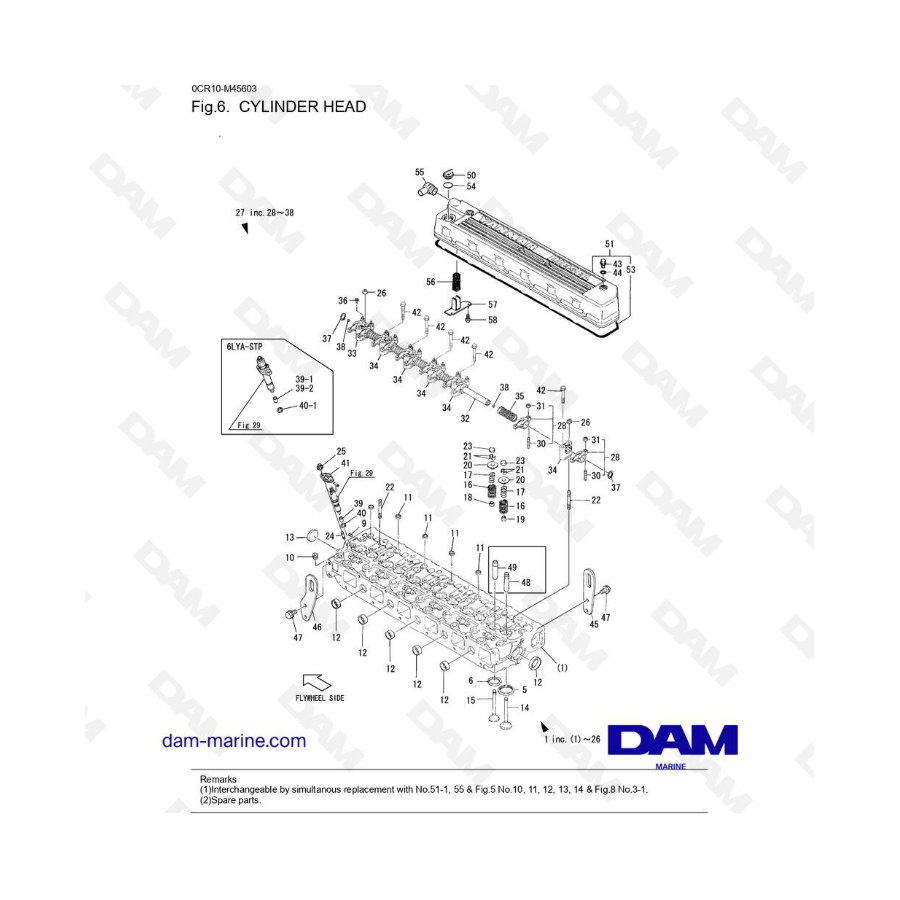 Yanmar 6LYA-STE - CYLINDER HEAD