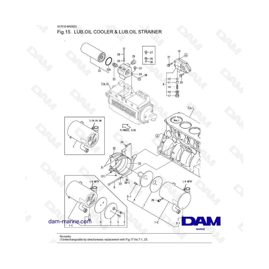 Yanmar 6LYA-STE - LUB. OIL COOLER