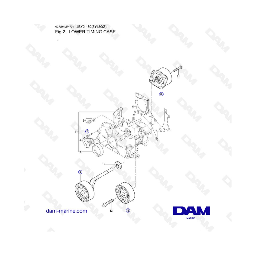 Yanmar 4BY2-150 - CASE DE DISTRIBUCIÓN INFERIOR