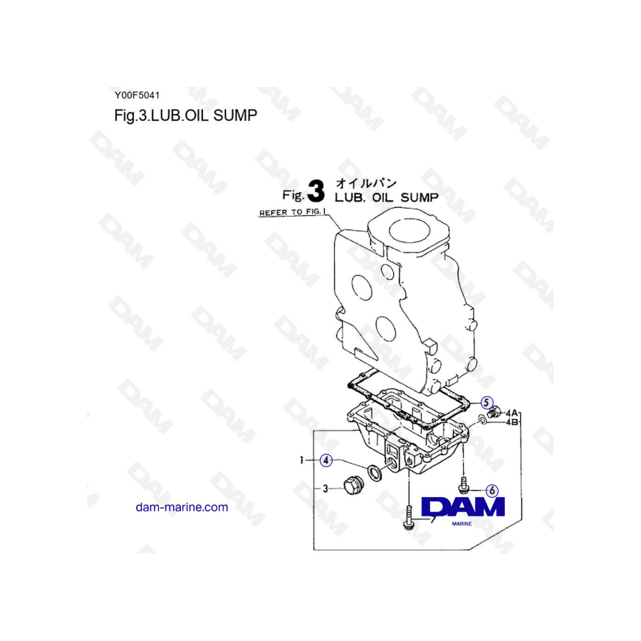 Yanmar 1GM10 - LUB. CARTER DE ACEITE