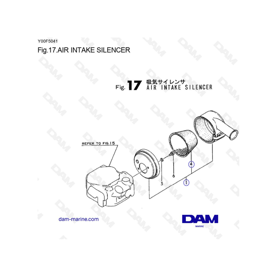 Yanmar 1GM10 - AIR INTAKE SILENCER