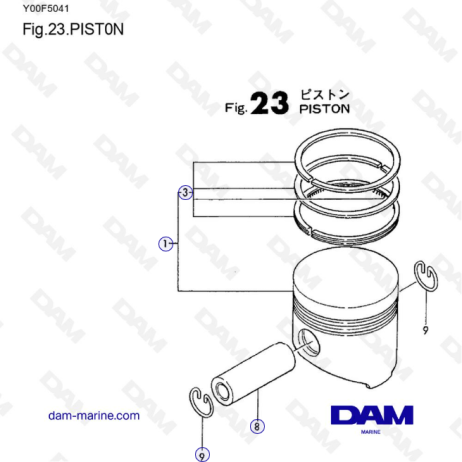 Yanmar 1GM10 - PISTON