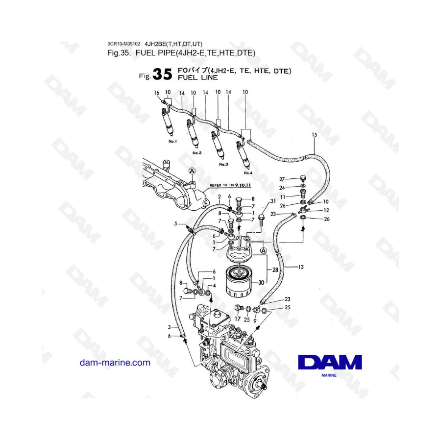 Yanmar 4JH2-E - TUBO DE COMBUSTIBLE