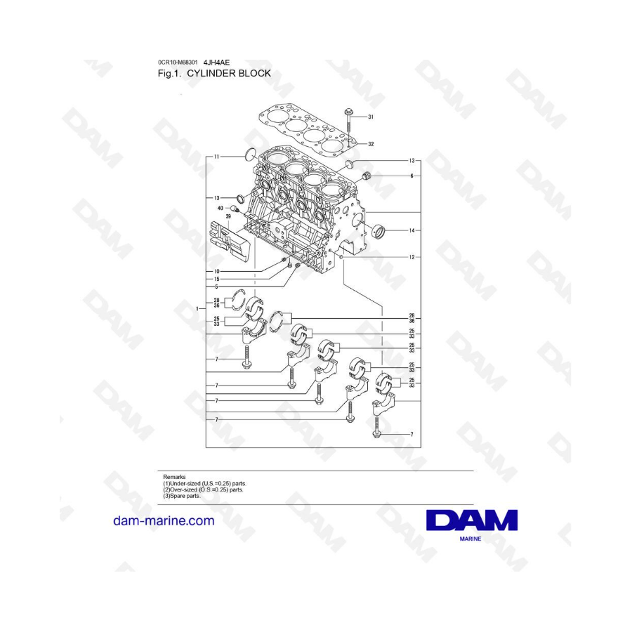 Yanmar 4JH4-AE - BLOQUE DE CILINDROS