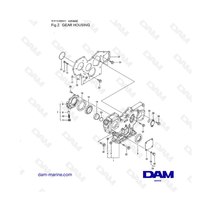 Yanmar 4JH4-AE - CAJA DE ENGRANAJES