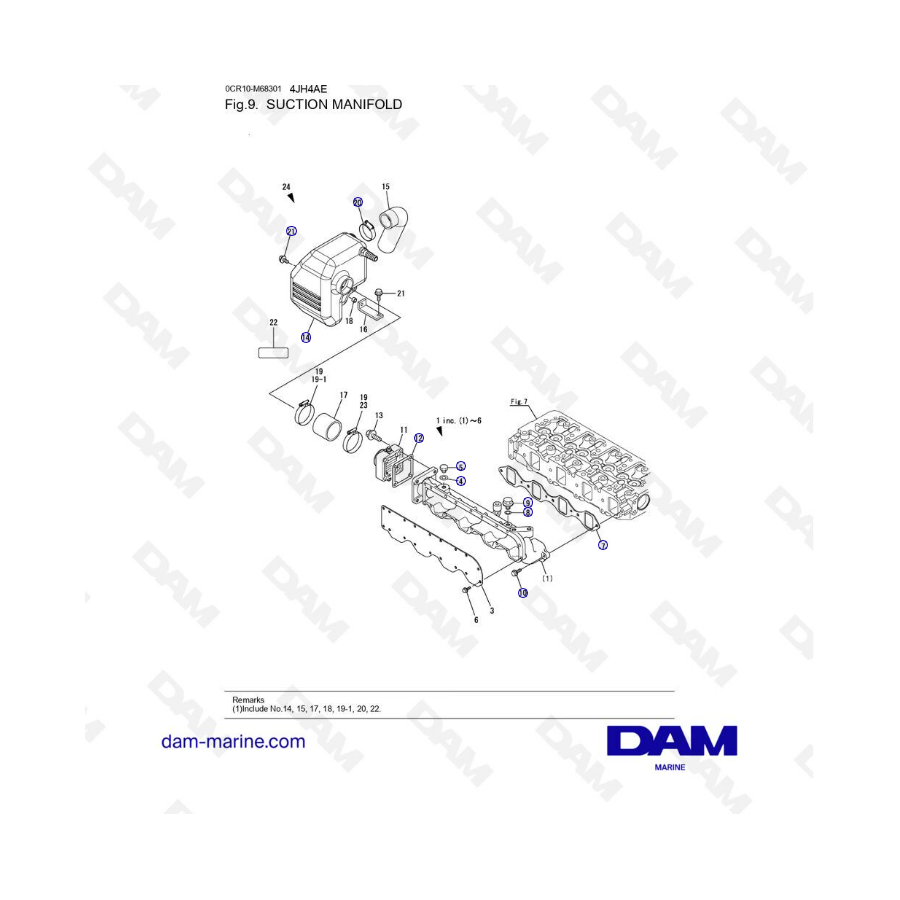 Yanmar 4JH4-AE - COLECTOR DE SUCCIÓN