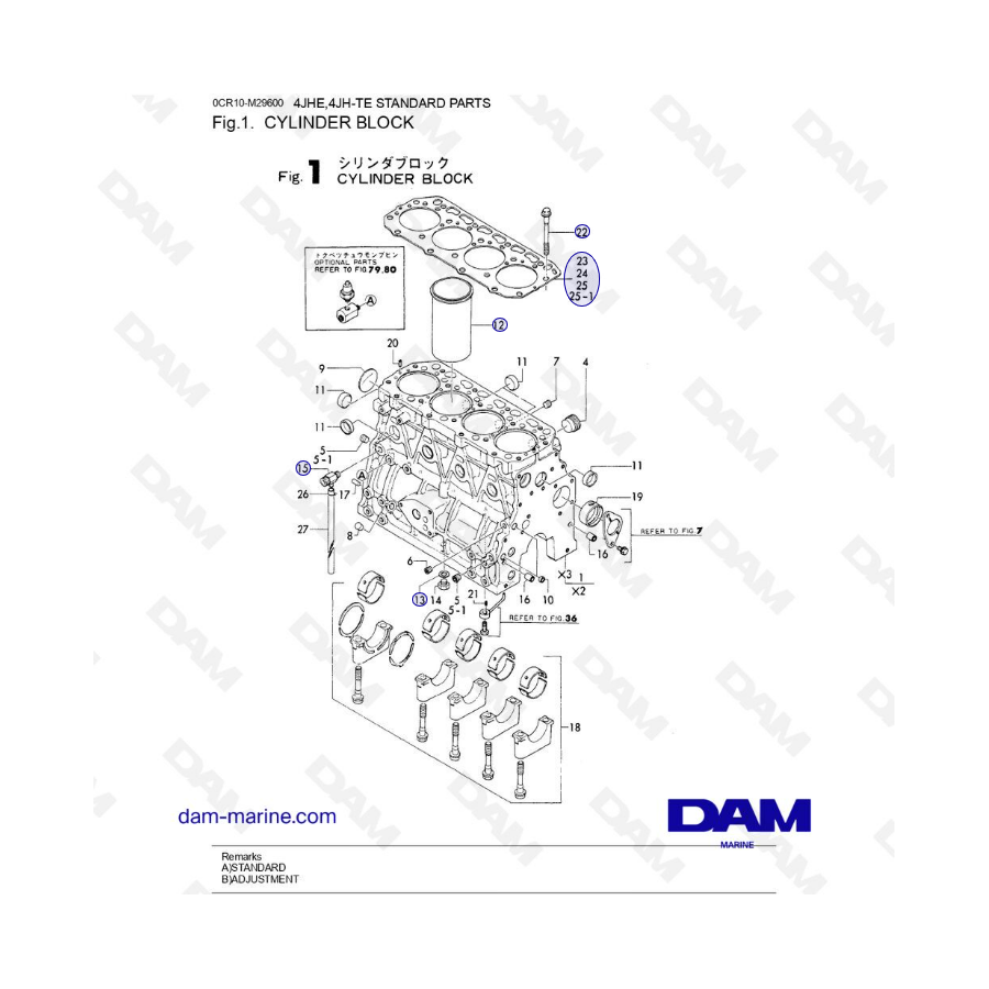 Yanmar 4JHE-TE - CYLINDER BLOCK