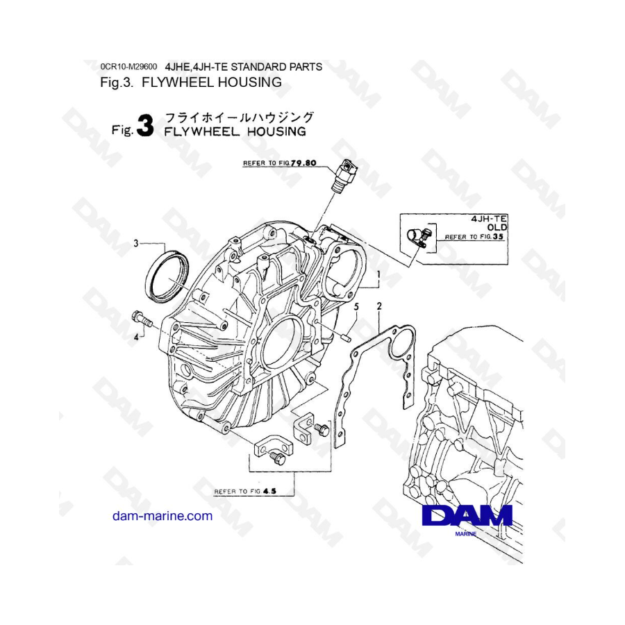 Yanmar 4JHE - CARCASA VOLANTE