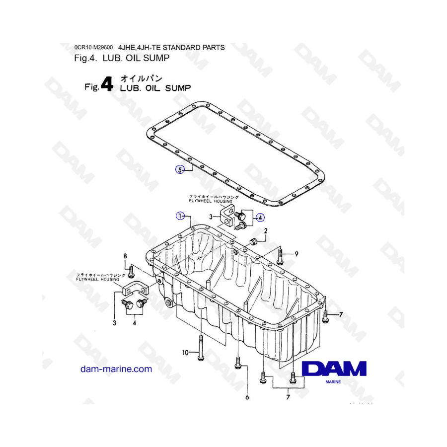 Yanmar 4JHE-TE - CARTER DE ACEITE LUBRICANTE