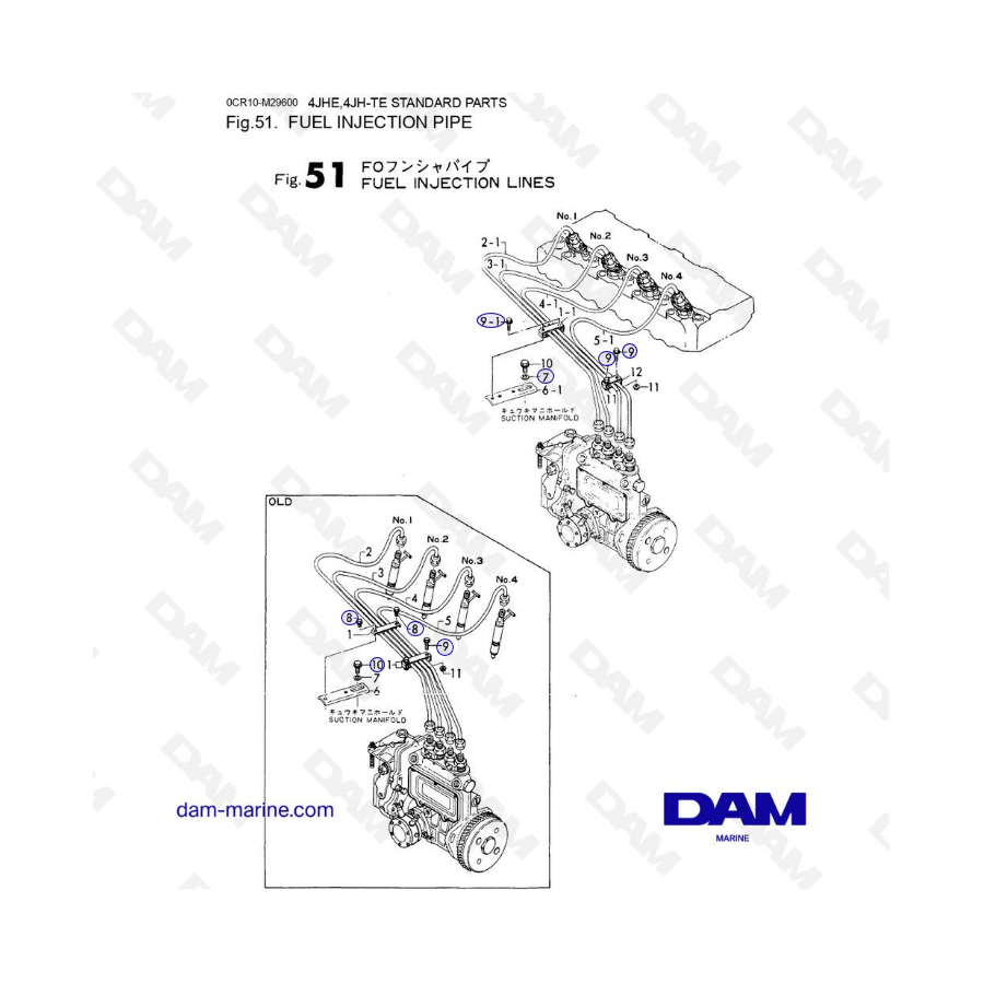 Yanmar 4JHE - FUEL INJECTION LINES