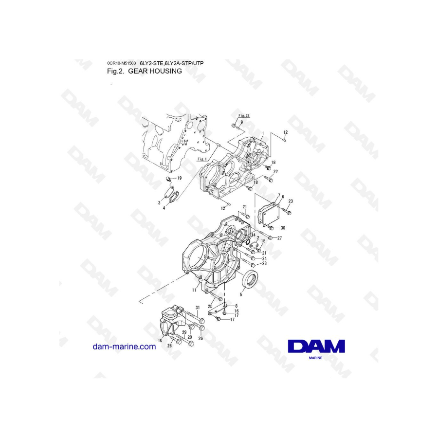 Yanmar 6LY2-STE - GEAR HOUSING