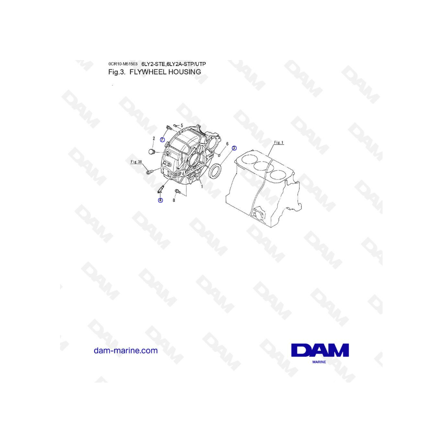 Yanmar 6LY2-STE - CAJA DE VOLANTE