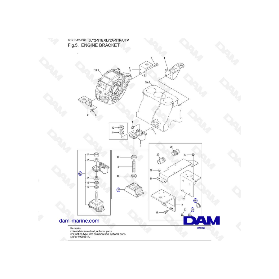 Yanmar 6LY2 - ENGINE BRACKET