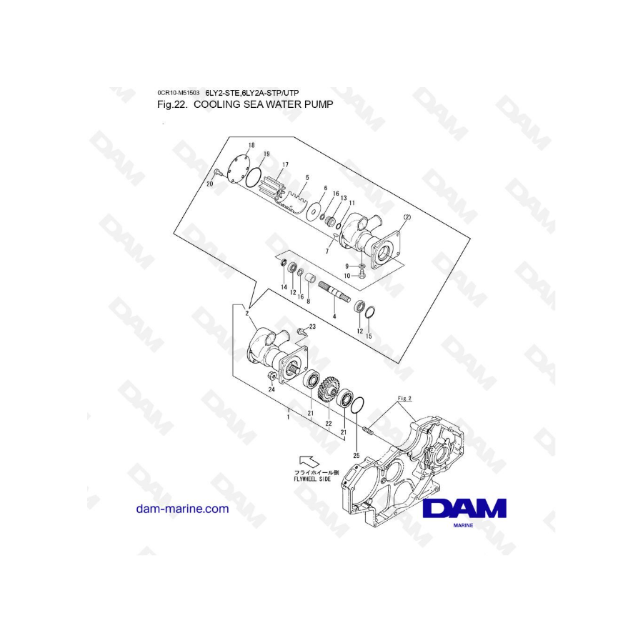 Yanmar 6LY2 - COOLING SEA WATER PUMP