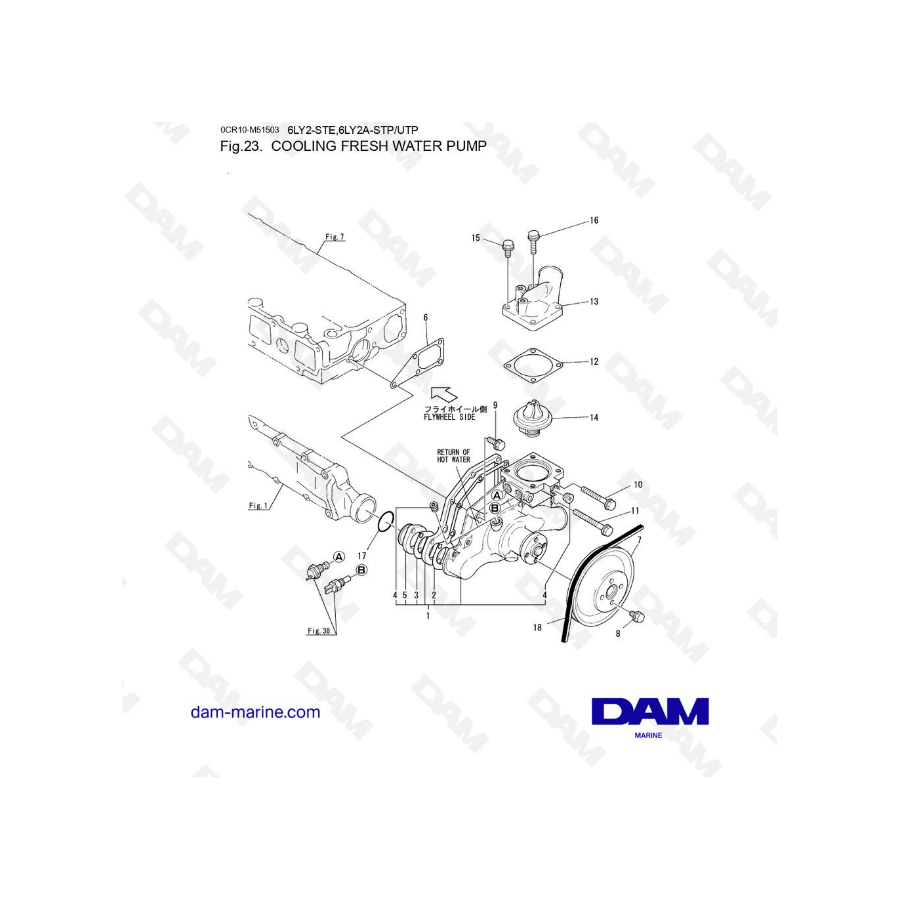 Yanmar 6LY2 - COOLING FRESH WATER PUMP