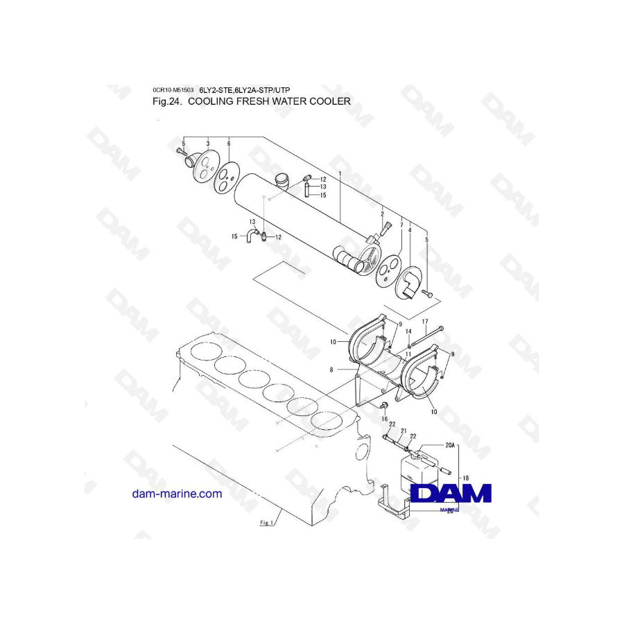 Yanmar 6LY2 - COOLING FRESH WATER COOLER