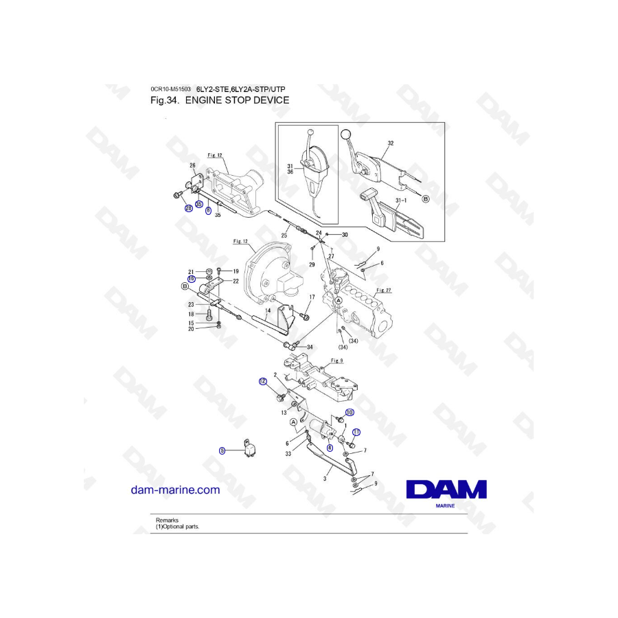 Yanmar 6LY2 - DISPOSITIVO DE PARADA DEL MOTOR