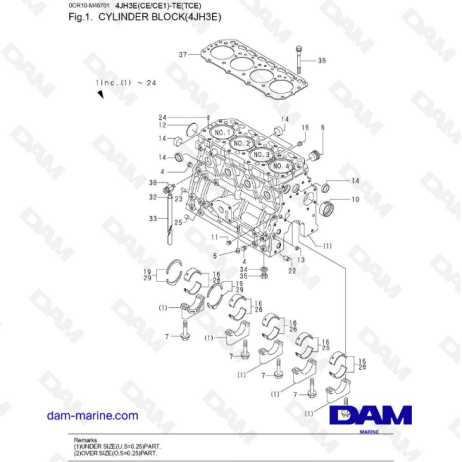 4jh3 -e - Cylinder Block