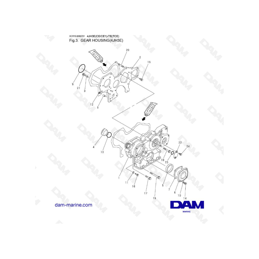 Yanmar 4JH3-E - CAJA DE ENGRANAJES