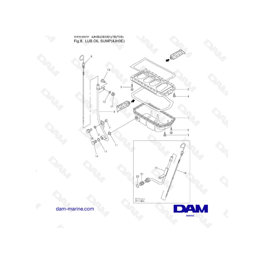 Yanmar 4JH3-E - LUB. CARTER DE ACEITE