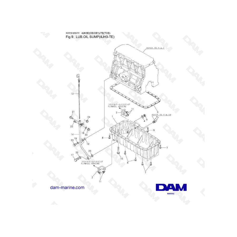 Yanmar 4JH3-TE - LUB. CARTER DE ACEITE